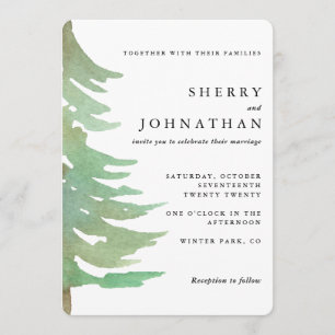 Convite para casamento da floresta aquática