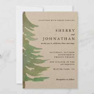 Convite para casamento da floresta aquática