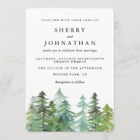 Convite para casamento da floresta aquática