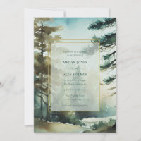 Convite Para Casamento Da Floresta De Pinheiros Ru