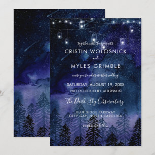 Convite Para Casamento Da Floresta Rustic Night Sk