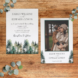 Convite Para Casamento Da Floresta Rustic Watercol