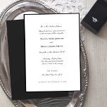 Convite para Casamento da Fronteira Negra Clássica<br><div class="desc">Concurso de casamento elegante preto e branco com borda fina e negra embelezada com fontes caligraficas. Excelente de casamentos formais clássicos modernos. Você pode adicionar,  remover ou ajustar o posicionamento do texto de acordo com as suas necessidades.</div>