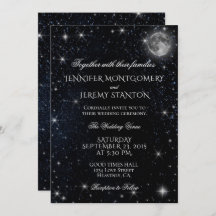 Convite para casamento da Lua Starry Night