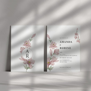 Convite para Casamento da Magnolia Blush Elegante