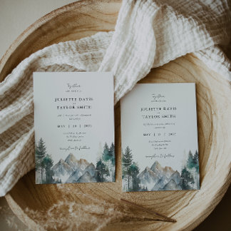 Convite Para Casamento Da Montanha Rustic Forest P