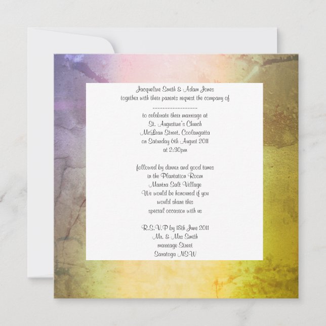 Convite para casamento da Nature Strip (Frente)