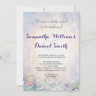 Convite para Casamento da Natureza Lilac Elegante