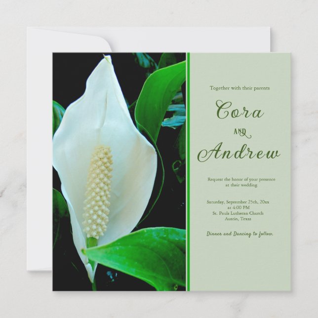 Convite para Casamento da Peace Lily (Frente)