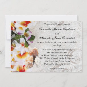 Convite Para Casamento Da Praia Da Orquídea De Pl