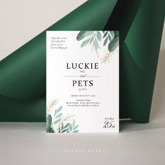 Convite para Casamento da primavera com Folha e Fl