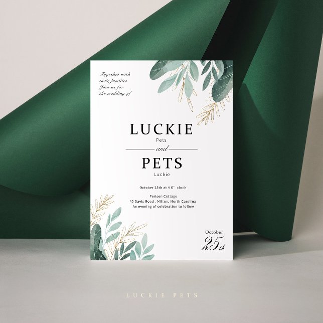 Convite para Casamento da primavera com Folha e Fl (Criador carregado)