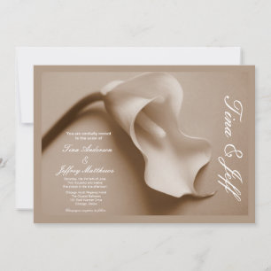 convite para casamento da Sepia Calla Lily