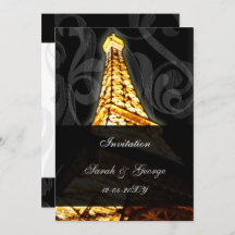 convite para casamento da Torre de Ouro Effel Pari