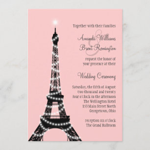 Convite para casamento da Torre Eiffel Twinkles (r