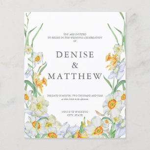 Convite para Casamento Daffodil de Orçamento com
