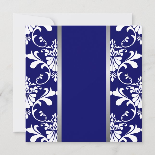 Convite para Casamento Damask & Ribbon (Frente)