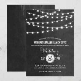 Convite para Casamento das Luzes das Cordas de Car