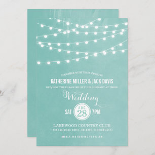 Convite para Casamento das Luzes de Aqua String