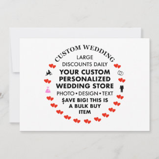 Convite para casamento de 7" x 5" - Melhor Vendedo