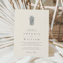 Convite para Casamento de Abacaxi em Vintage