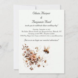 Convite Para Casamento De Abelhas E Florais