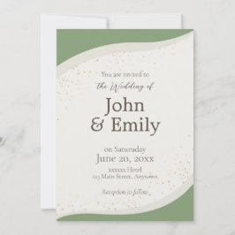 Convite para Casamento de Abstrato Verde Sage