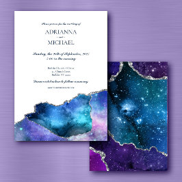 Convite para Casamento de Agata de Prata Galáxia E