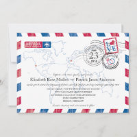 Convite para Casamento de Airmail na Alemanha