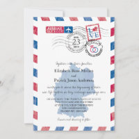 Convite para Casamento de Airmail na Alemanha