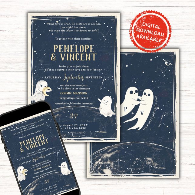 Convite para Casamento de Amor à Lua (Criador carregado)