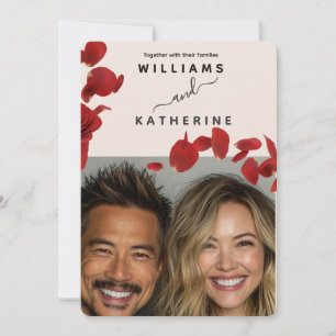 Convite para Casamento de Amor rosa vermelha
