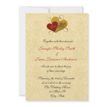 Convite para Casamento de Amor Verdadeiro Vermelho