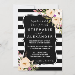 Convite para Casamento de Anemone de Watercolor Bl