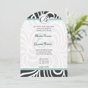 Convite para Casamento de Aqua Swirls
