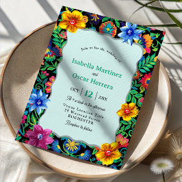 Convite para casamento de aquarela mexicana