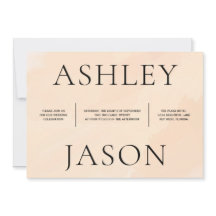 Convite para Casamento de Aquarela Suave Apricot