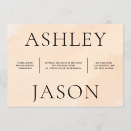 Convite para Casamento de Aquarela Suave Apricot