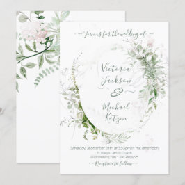 Convite Para Casamento De Ar E Luz Floral De Aquar