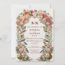 Convite para Casamento de Arca Flaoral Whimsical c