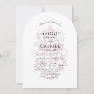 Convite para Casamento de Arca Floral de Rosa Dust