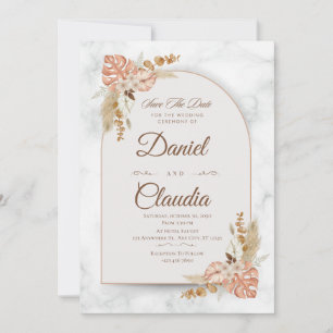 Convite para Casamento de Arca Floral Elegante