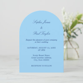 Convite para Casamento de Arch Azul Cornflower