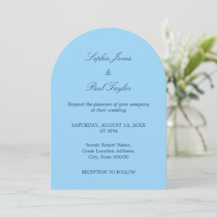Convite para Casamento de Arch Azul Cornflower