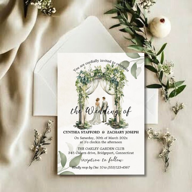 Convite para Casamento de Arch Botânico Blooming (Criador carregado)