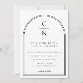Convite para Casamento de Arch do Monograma Modern