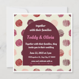 Convite para Casamento de Arch e Círculo Vermelho