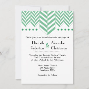 Convite para Casamento de Arenque Branco Verde