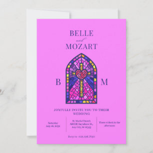 Convite para casamento de arte colorida