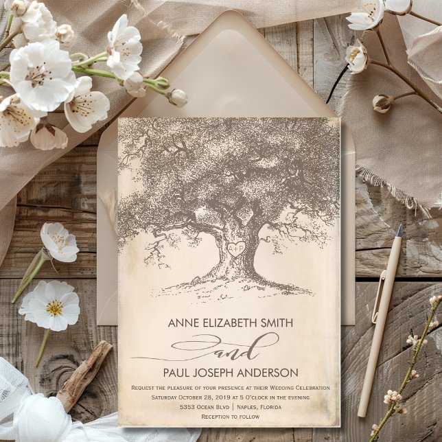 Convite para Casamento de Árvore Antiga (Old tree Wedding Invitation)